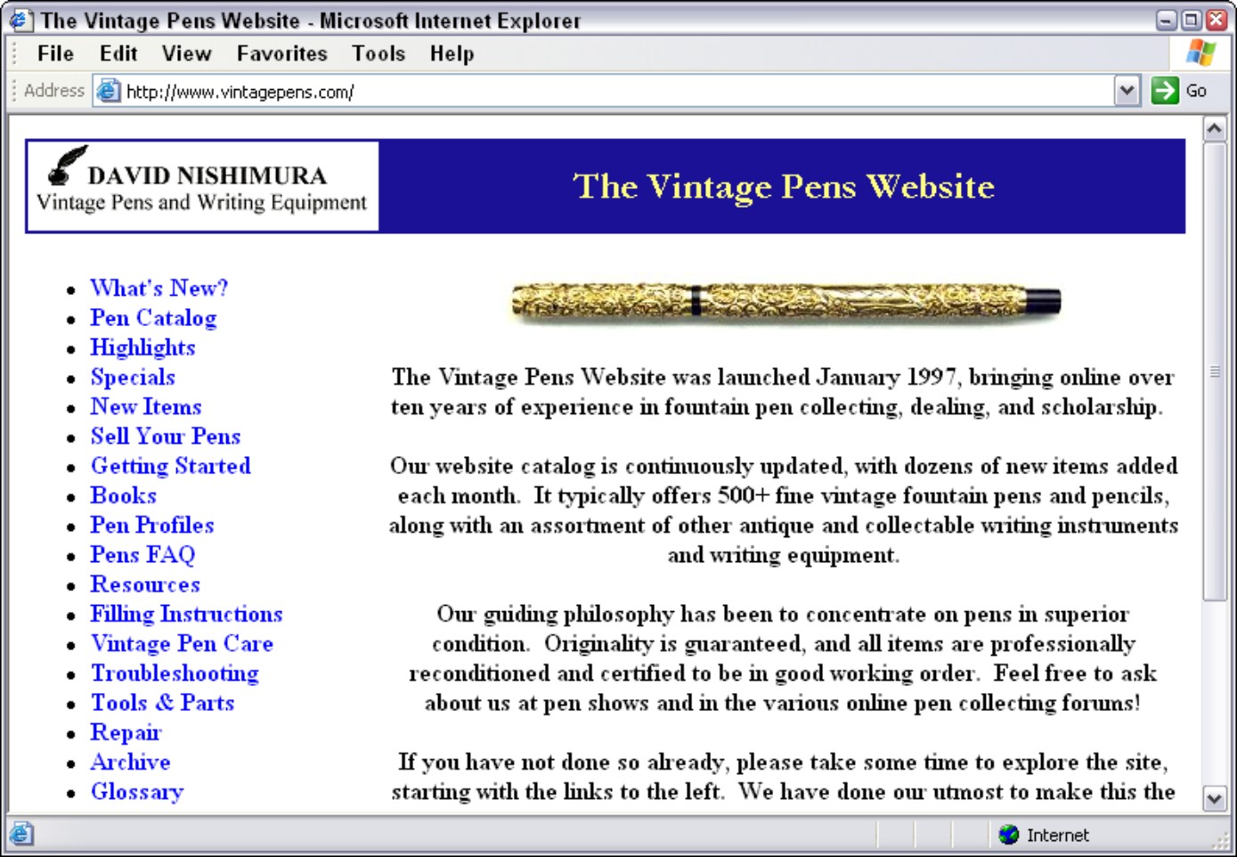 Figure 5-7: This page is divided into table cells, which give the designer a high level of control over the layout.